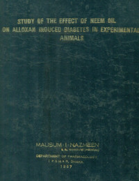 Image of Study Of The Effect Of Neem Oil on Alloxan Induced Diabetes In Experimental Animals