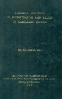 Image of Epidural Morphine In Postoperative Pain Relief In Caesarean Section