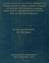 Image of A Comparative Evaluation Of Peroperative Complication Of Extracapsular Cataract Extraction With Posterior Chamber Intraocular Lens Implantation Surgery With Or Without Mydriatics
