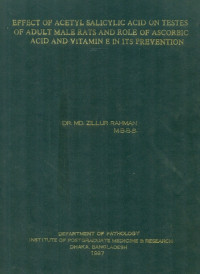 Image of Effect Of Acetyl Salicylic Acid On Testes Of Adult Male Rats And Role Of Ascorbic Acid And Vitamin E In Its Prevention