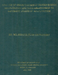 Image of Analysis Of Serum Enzymes In Protein Energy Malnutrition And Their Relationship To Different Grades Of Malnutrition