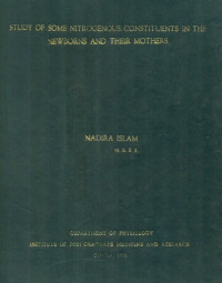 Image of Study Of Some Nitrogenous, Constituents In The Newborns And Their Mothers