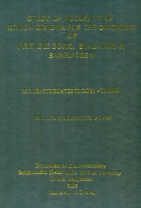 Image of Study Of Accuracy Of Rome II Criteria For The Diagnosis Of Irritable Bowel Syndrome In Bangladesh