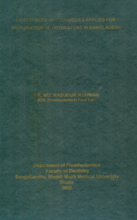 Image of Differences Of Techniques Applied For Preparation Of Obturators In Bangladesh