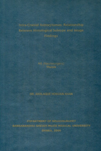 Image of Intra-Cranial Astrocytomas: Relationship Between Histological Subtype and Image Findings