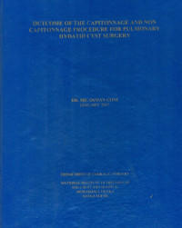 Image of Outcome Of The Capitonnage And Non Capitonnage Procedure For Pulmonary Hydatid Cyst Surgery
