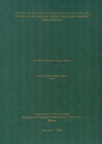 Image of Effect Of Hexane Extract Of Spinach On The Removal Of Arsenic From Tissues Of Arsenic Treated Rat