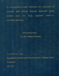 Image of A Comparative Study between the outcome of ventral and dorsal buccal mucosal graft urethroplasty for long segment anterior urethral stricture