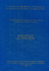 Image of To Evaluate The Result Of Surgical Management Of Spinal Tuberculosis