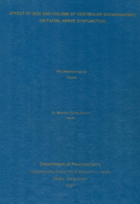 Image of Effect Of Size And Volume Of Vestibular Schwannomas On Facial Nerve Dysfunction