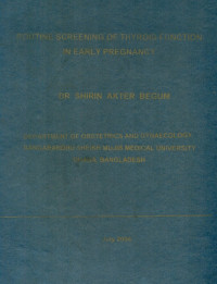Image of Routine Screening Of Thyroid Function In Early Pregnancy