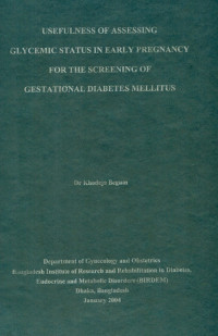 Image of Usefulness Of Assessing Glycemic Status In Early Pregnancy For The Screening Of Gestational Diabetes Mellitus