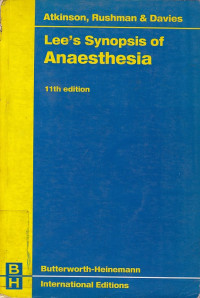Image of Lee,s Synopsis of Anaesthesia