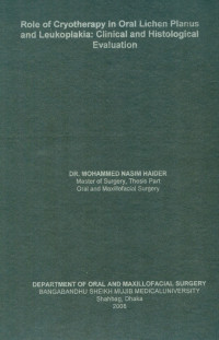 Image of Role of Cryotherapy in Oral Lichen Planus and Leukoplakia: Clinical and Histological Evaluation