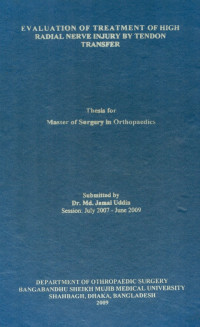 Image of Evaluation Of Treatment Of High Radial Nerve Injury By Tendon Transfer
