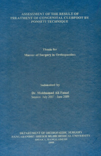 Image of Assessment Of The Result Of Treatment Of Congenital Clubfoot By Ponseti Technique