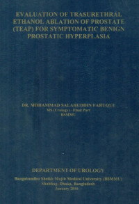 Image of Evaluation Of Trasurethral Ethanol Ablation Of Prostate (TEAP)  For Symptomatic Benign Prostatic Hyperplasia
