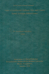 Image of Value of Antithyroid Antibody Titre and Urinary Iodine in Simple Diffuse Goitre