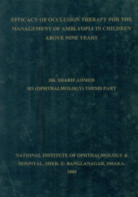 Image of Efficacy of Occlusion Therapy For The Management Of Amblyopia In Children Above Nine Years
