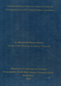 Image of Characterization of focal liver mass by Computed Tomography scan with cytopathological correlation