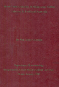 Image of Short-Term Outcome of Magnesium Sulfate Infusion in Perinatal Asphyxia