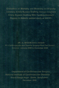 Image of Evaluation of Mortality and Morbidity  in Off- pump coronary  Artery Bypass Grafting  With Cardiopulmonary  Bypass in diabetic patient study at NICVD
