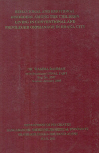 Image of Behavioral And Emotional Disorders Among The Children Living In Conventional And Privileged Orphanage In Dhaka City