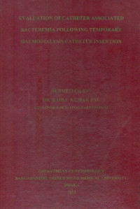 Image of Evaluation Of Catheter Associated Bacteremia Following Temporary Haemodialysis Catheter Insertion