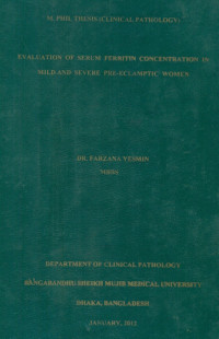 Image of Evaluation Of Serum Ferritin Concentration In Mild And Severe Pre- Eclamptic Women
