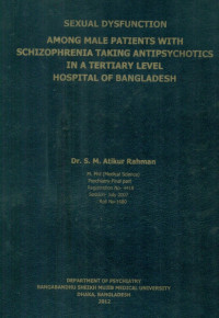 Image of Sexual Dysfunction Among Male Patients With Schizophrenia Taking Antipsychotics In A Tertiary Level Hospital Of  Bangladesh