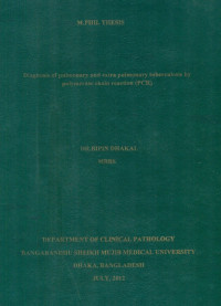 Image of Diagnosis of pulmonary and extra pulmonary tuberculosis by polymerase chain reaction (PCR)