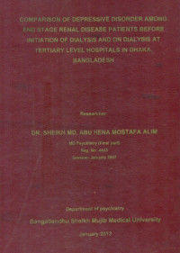 Image of Comparison Of Depressive Disorder Among End Stage  Renal Disease Patients Before Initiation Of Dialysis And On Dialysis At Tertiary Level Hospitals In Dhaka, Bangladesh