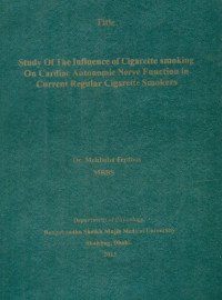 Image of Study Of The Influence of Cigarette smoking On Cardiac Autonomic Nerve Function in Current Regular Cigarette Smokers