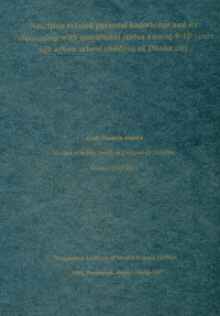 Image of Nutrition related parental knowledge and its relationship with nutritional status among 5-10 years age urban school children of Dhaka city