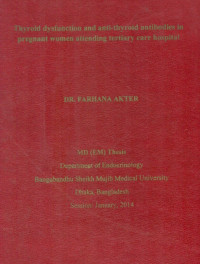 Image of Thyroid  dysfunction  and anti- thyroid antibodies in  pregnant  women attending tertiary  care hospital