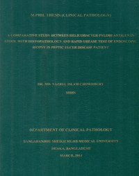 Image of A  Comparative  Study  Between  Helicobacter  Pylori  Antigen  In stool With  Histopathology  And Rapid  Urease  Test Of  Endoscopic  Biopsy  In  Peptic  Ulcer  Disease  Patient