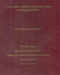 Image of Urinary  Iodine  Status  In  Multinodular  Goiter  Attending  In  BSMMU