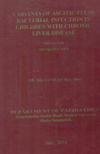 Image of Variants  Of  Ascitic  Fluid  Bacterial  Infection  In  Children  With  Chronic  Liver  Disease