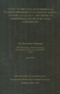 Image of Study  To  Identify  Sensorineural  Hearing  Impairment  In  Chronic  Kidney  Disease  (Stage III  -V  And  Those  On  Haemodialysis)  By  Pure  Tone  Audiometry