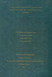 Image of Dental  anomalies  in  patients  with  maxillary  canine  impaction  attending  in  the  orthodontic  department  of  BSMMU