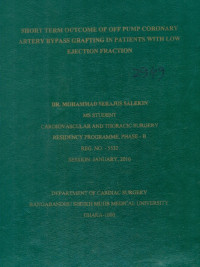 Image of Short  Term  Outcome  Of  Off  Pump  Coronary  Artery  Bypass  Grafting  In  Patients  With  Low  Ejection  Fraction
