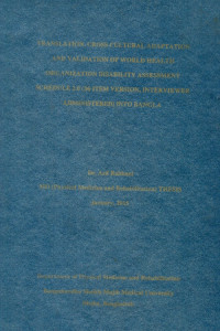 Image of Translation,  Cross  Cultural  Adaptation  And  Validation  Of  World  Health  Organization  Disability  Assessment  Schedule  2.0  (36-ITEM  Version,  Interviewer  Administered)  Into  Bangla