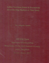 Image of Iodine  Nutrition  Status  in  Exclusively  Breastfeeding  Mothers- A  Pilot  Study