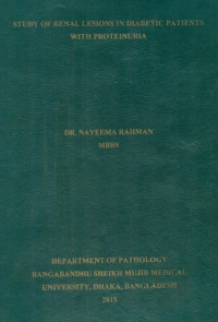 Image of Study  Of  Renal  Lesions  In  Diabetic  Patients  With  Proteinuria
