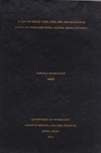 Image of Study  on  Serum  Total  Iron,  Zinc  and  Magnesium  status  in  Urban  rural  School  going  Children