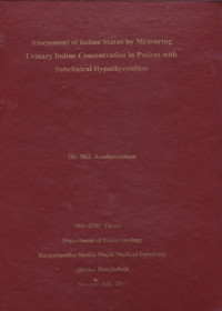 Image of Assessment of Iodine Status by Measuring Urinary Iodine Concentration in Patient With Subelinical Hypothyroidism