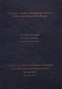 Image of Noninvasive Markers of Esophageal Varices in Children with Chronic Liver Disease