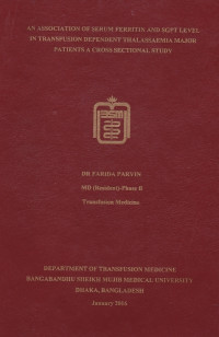 Image of An Association of Serum Ferritin and Sgpt Level in Transfusion Dependent Thalassaemia Major Patients A Cross Sectional Study