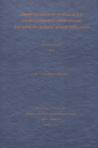 Image of Development of Protocol for Ventriculoperitoneal Shunt Surgery to reduce Shunt  infection