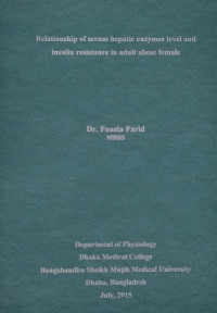 Image of Relationship of Serum hepatic enzymes level and insulin resistance in adult obese female